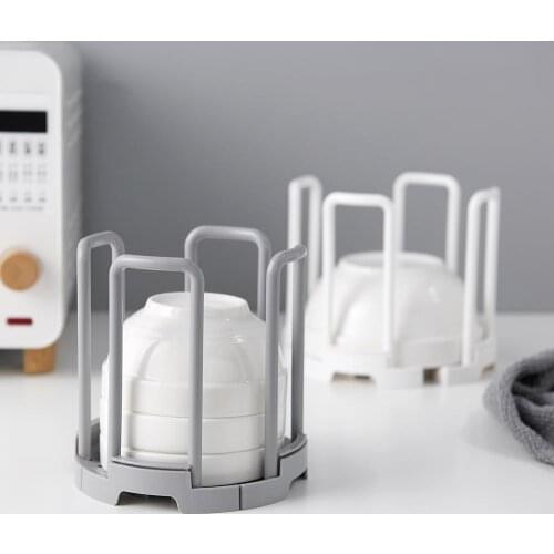 1PC Vertical Dishes Storage Rack Retractable Bowls Draining Rack Kitchen Shelf Bowl Holder Organizer