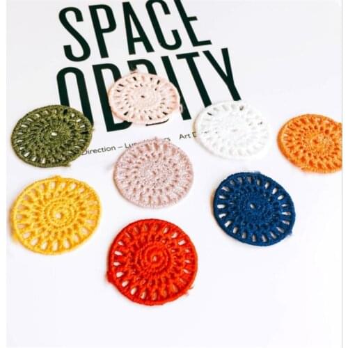 10pcs/lot new creative weave cloth round charm connectors for diy earrings craft jewelry making accessories