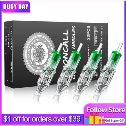 Cartridge Tattoo Needles 20PCS M1 Disposable Sterilized Tattoo Needle for Tattoo Cartridge Machines Grips Tattoo Supplies
