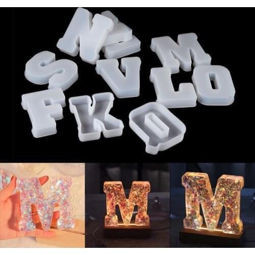 3.9Inches 26 Alphabet Epoxy Resin Mold Letter Silicone Molds for DIY Resin Craft Birthday Party Wedding Home Decoration