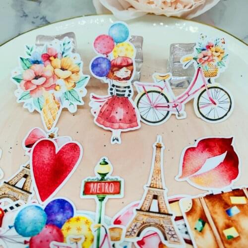 36pcs Cute girl fashion object Kids Fun Paper Stickers Homemade Bookkeeping Decals on Laptop / Decorative scrapbooking / DIY
