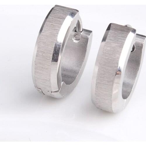 4mm silver colory brushedl 316L Stainless Steel Stud Earrings for women men wholesale