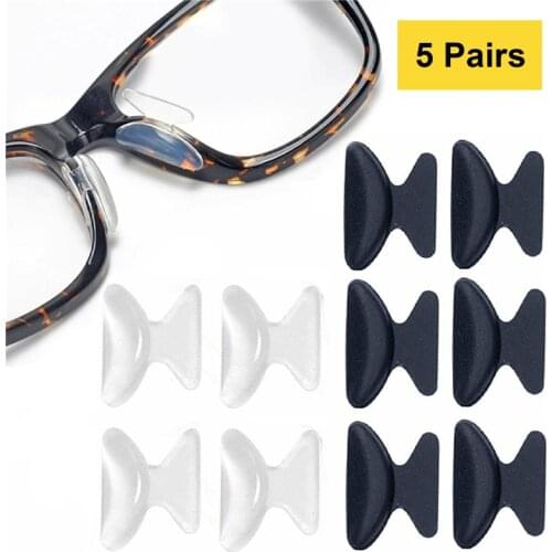5 Pairs Anti-slip silicone Stick On Nose Pads for Eyeglasses Sunglasses Glasses Anti-Slip Soft Glasses Cushions Sticker