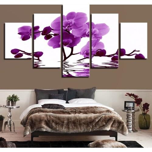 5pcs DIY Diamond Painting pink orchids Full Square Diamond Embroidery Mosaic Picture Of Rhinestone H330