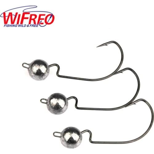 5PCS Wide Gap Crank Lead Head Jig Sharp Worm Hook 3.8g/5g/7.5g/10.5g Jig Head Artificial Bait Worms Soft Lure Fishing Accessory