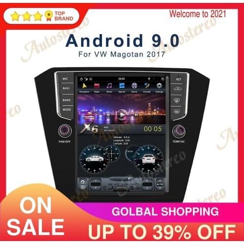 Android 9.0 6 Core Vertical Tesla Screen Car GPS Navigation For Volkswagen Magotan 2013-2017 Stereo Head Unit Multimedia Player