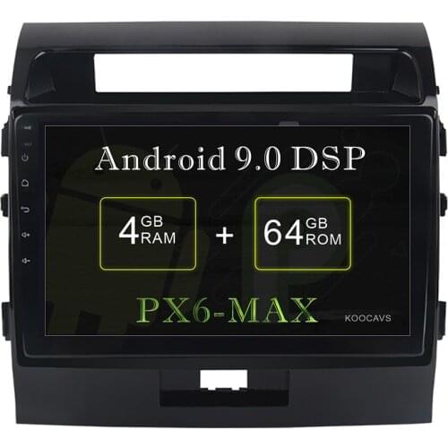 KOOCAVS 10.2" IPS Android 9.0 Car GPS Radio Player for Toyota Land Cruiser LC200 2008-2013 4GB+64GB Stereo Multimedia Headunit