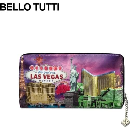 BELLO TUTTI Large Capacity Women Long Purse Multi-color Zipper Clutch Wallet PU Leather ID Cards Holder Phone Bag Purse