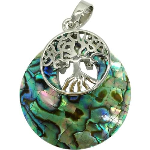 Free Shipping Women Fashion Jewelry Beautiful New Zealand Abalone Shell Round Pendant Bead 1pcs C8559