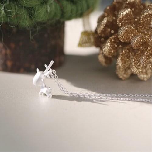 Elk Clavicle Chain Short Christmas Gift 925 Sterling Silver Temperament Personality Fashion Female Necklace SNE148