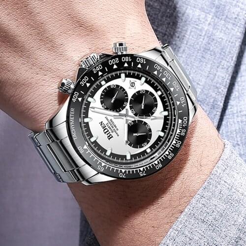 Automatic Date Top Brand Men Watches Business Full Stainless Steel Quartz Watch Waterproof 24 Hours Chronograph Jewelry Clocks