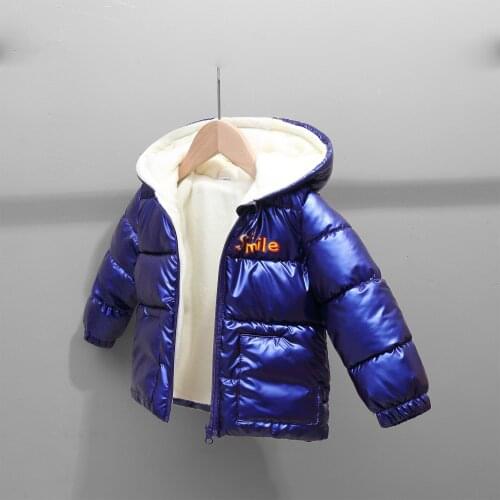 Kids Boys Coats Childrens Cotton Jacket Winter Plush Velvet Thickened Clothing Girls Down Outerwear Fashion Warm Garment Hooded