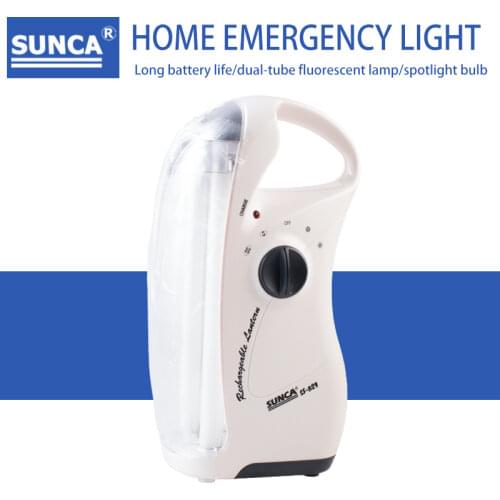 SUNCA Super bright Double Fluorescent Tube handheld Rechargeable Emergency Light Suitable for outdoor, hotel, camping