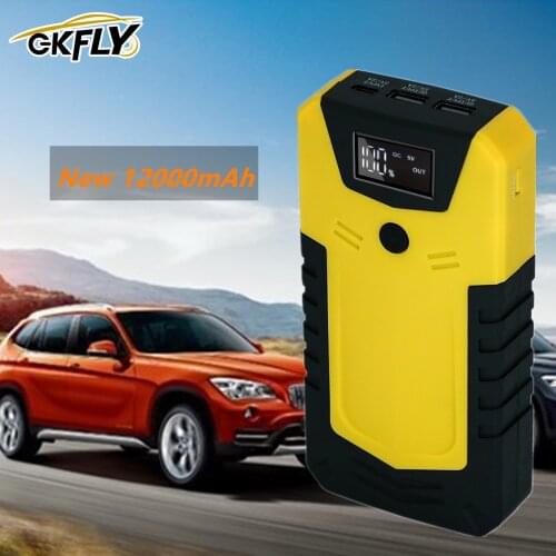 GKFLY 12000mAh 12V Car Jump Starter Starting Device Emergency Power Bank Car Battery Booster for Petrol Diesel Car
