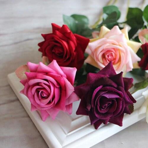 1 Pc Artificial Rose Fake Flowers Leaf Home Room Bridal Bouquet Wedding Decor Artificial Plants