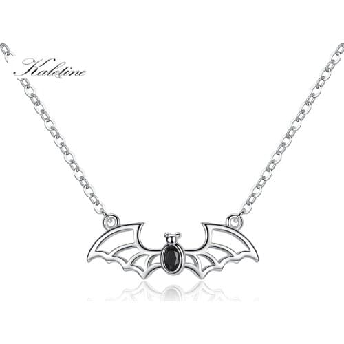 KALETINE Cool Gothic Animal Necklace for Women Bat Eagle Heart 925 Sterling Silver Pendant Necklace Costume Party Jewelry Gifts