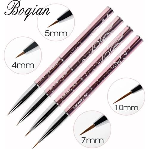 BQAN4/5/7/10mm Nails Pure Sable Kolinsky Manicure Brush Nail Art Liner Brush Paint Brush Nail Drawing Brush Painting Flower