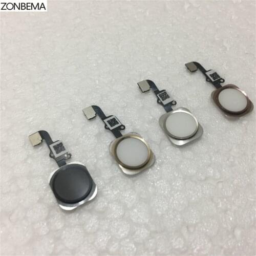 ZONBEMA 100pcs/lot Home button with Flex Cable Ribbon assembly For iPhone 6 6S Plus Replacement Part