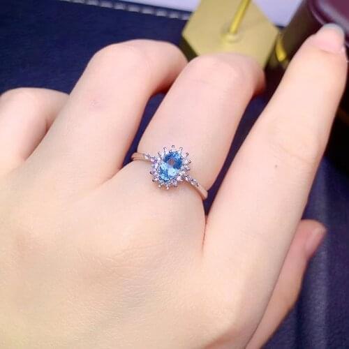 Hotsale Silver Topaz Ring for Daily Wear 4mm*6mm VVS Grade Natural Topaz Silver Ring 100% Real 925 Silver Topaz Jewelry
