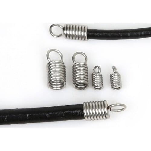 2/3/4mm 50pcs Stainless Steel End Caps Cords Crimp Jewelry Findings Beads For Jewelry Making Bracelet Necklace DIY