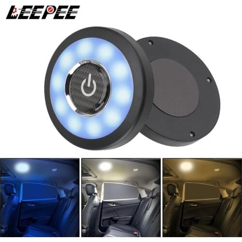 Square Dome Vehicle Indoor Ceiling Lamp Magnetic LED Night LED Car Interior Reading Light Car Backseat Ceiling Roof Light Kits