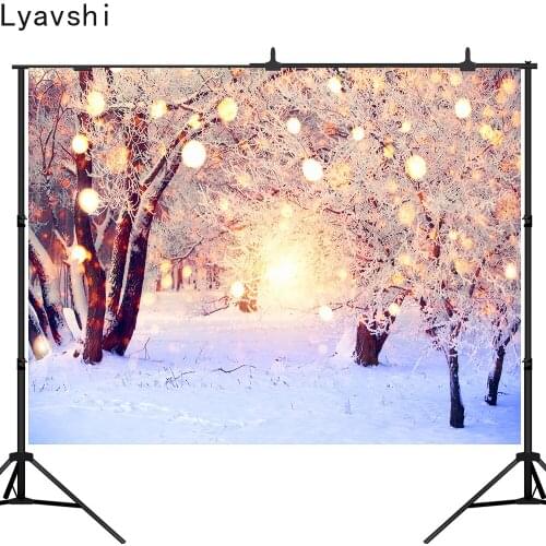 Lyavshi photography background winter wonderland glitter forest christmas bokeh snow backdrop photocall photo studio photophone