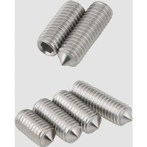 M5 304 stainless steel tip set screws / hexagon socket headless screws