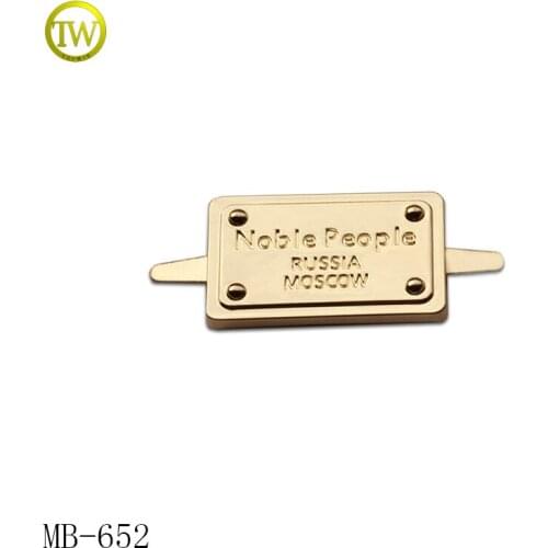 MB652 Custom bag metal logo label metal clothing logos metal letter labels