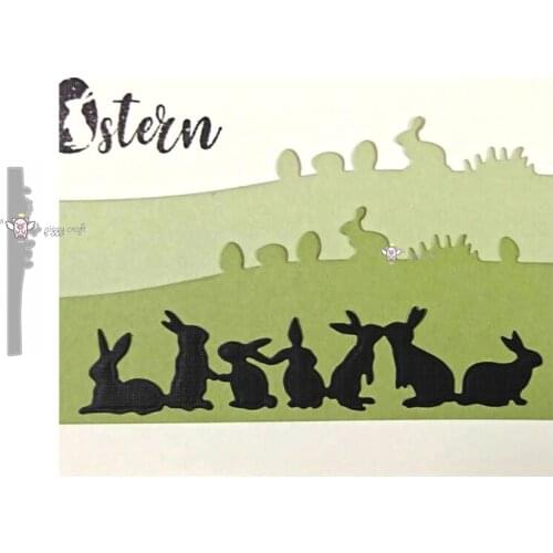 Mmao Crafts Metal Steel Cutting Dies Easter rabbit Grass edge Stencil For DIY Scrapbooking Paper/photo Cards Embossing Dies