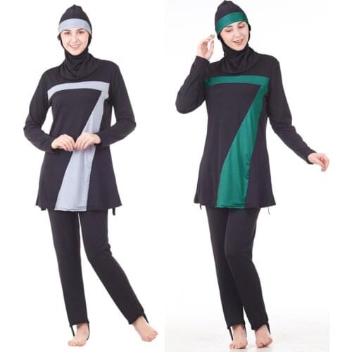Muslim Swimwear Women Islamic Arabic Full Cover Up 3 Piece Suit Hijab Swimsuit Modest Swim Surf Wear Sport Burkinis Beachwear