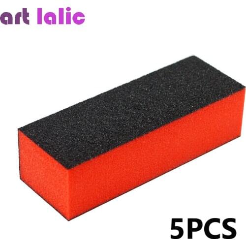 5Pcs Nail Art Shiner Buffer Block Orange Buffing Sanding File Tools Manicure Use for Buffering and Sanding