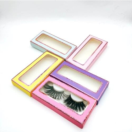 Wholesale 50/100ps lashes box soft paper eyelashes packaging for 5D mink eyelashes paper box with tray