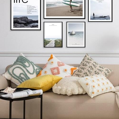 Wholesale Nordic Style Embroidery Hug Pillowcase Sofa Bedside Cushion Cover Waist Pillow Bay Window Garden Flower Throw Pillows