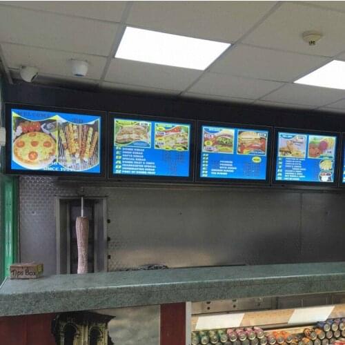 Lighted Up Fast Food Poster Display Light Boards,A2 Aluminum Frame Slim Magnet Menu SignageLightboxes