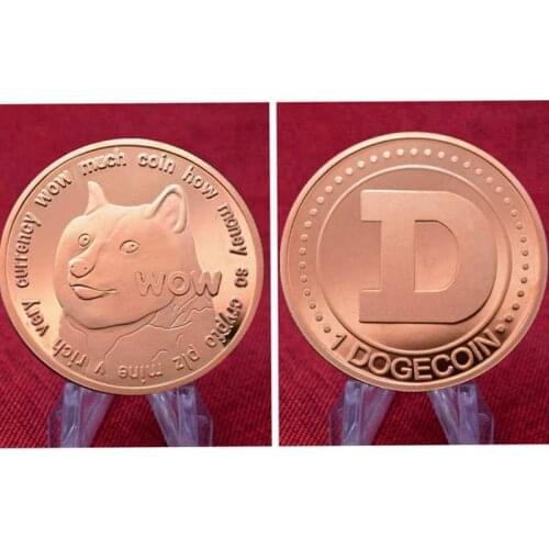 1 Dogecoin Commemorative Coins Cute Dog Pattern Dog Year Collection Coins