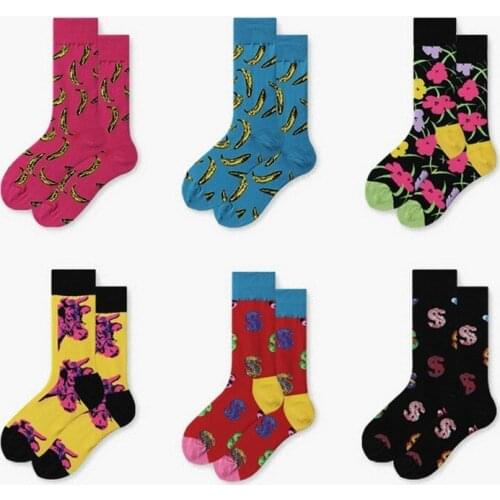 Peonfly Mens New Women Fruit Bananas Novelty Sock Combed Cotton Funny Mens Big Size Crew Socks