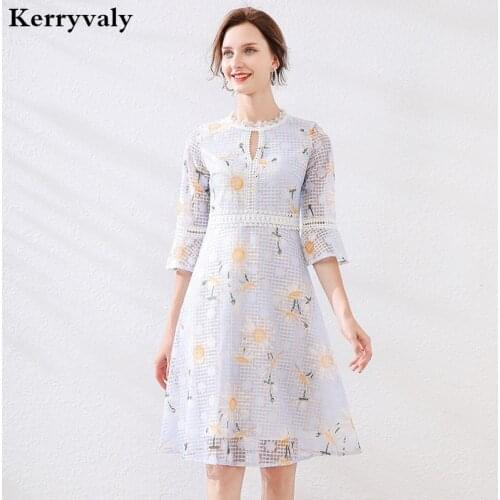 French Slim Fairy Young Gentle Summer Lace Dress Robe Femme T 2021 High-Waisted Midi Sweet Women Dress Vestidos De Fiesta KA306