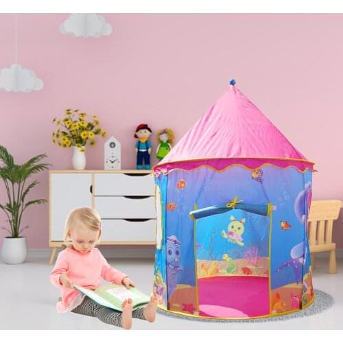 Portable Play Girls Princess Tent Children Indoor Outdoor Ocean Ball Pool Folding Cubby Toys Castle Enfant Pinks Room House Gift