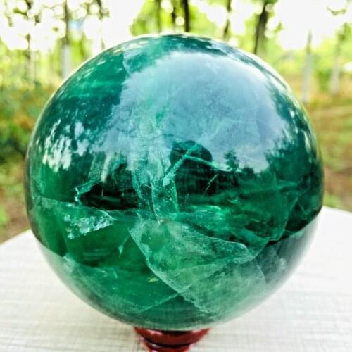 1.2kg Natural Green Fluorite Ball Quartz Crystal Healing gemstone Sphere Reiki