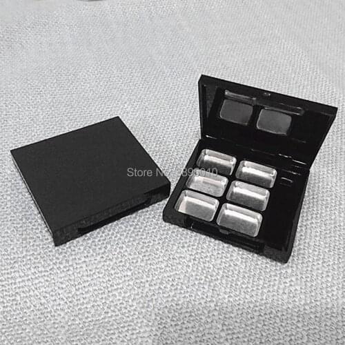 Empty 6 Square Grid Eyeshadow Lipstick Powder Box Case Cosmetic Packing+6PCS Palette F314