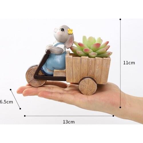 Roogo Rabbits Harvest Season Flower pot Modern Cartoon Animal Succulent Pot Home And Garden Decoration New design Lovely Bonsai
