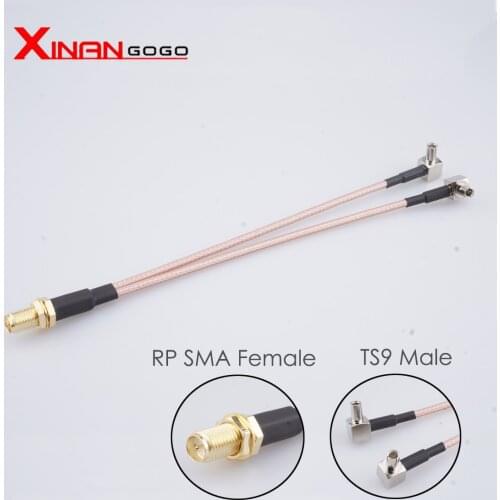 SMA Female Plug to 2 x TS9 CRC9 Male Y type Splitter Combiner Cable Pigtail RG 316 15CM 1 TO 2 RP SMA Female Aapter Connector