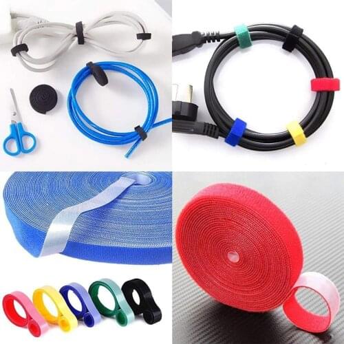 Self-Attaching Nylon Cable Ties Hook-and-Loop Cable Storage Organizer Tape for Cable Wire SCIE999