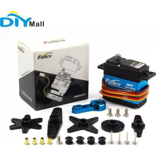 Feetech 7.4V 35KG FT6335M 360 Degree Digital Servo Motor Blue Aluminum Alloy Gear Servo With Metal Arm