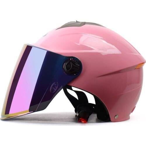 Zq Electric Bicycle Helmet Womens Summer Sun Protection UV Summer Mens Lightweight Half Helmet Cover Type