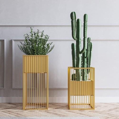 Nordic Wrought Iron Hotel Office Flower Stand Indoor Balcony Living Room Plant Shelf Modern Minimalist Bedroom Floor Plant Racks