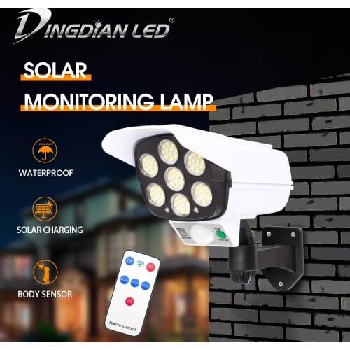 Solar Monitoring led wall lamp 3 Working Modes SOS Waterproof Intelligent remote control/human infrared sensor/light control