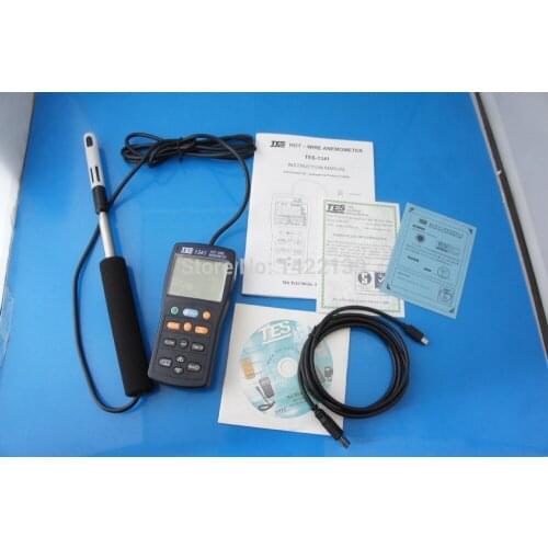 TES-1341 Hot Wire Thermo Anemometer HVAC Air flow air velocity tester (USB Interface & Software)