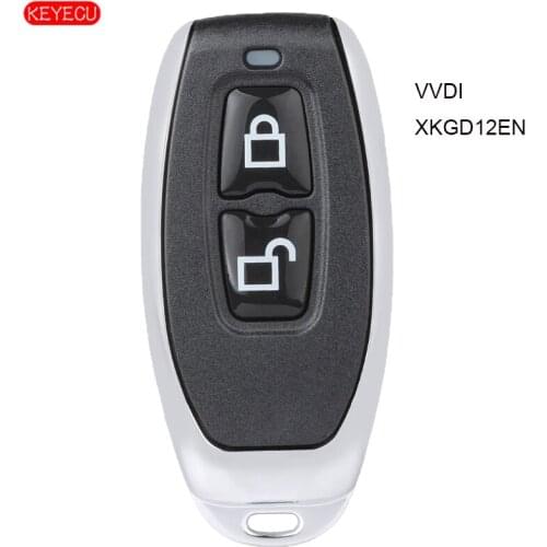 KEYECU 5PCS XHORSE Garage Type Universal Remote Key Fob 2 Button for VVDI Key Tool, XKGD12EN