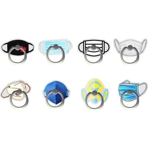 Mobile Phone Holder Stand Cartoon Cute Creativity Mask Finger Ring Smartphone Stand Holder For iPhone Acrylic All Smart Phone